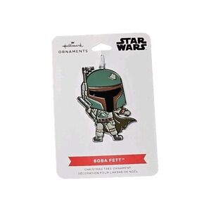 Hallmark 2022 Star Wars Boba Fett Flat Metal Christmas Ornament‎ Mandalorian